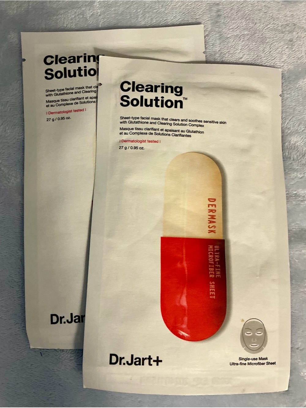 Dr. Jart+ Clearing Solution Sheet Mask – Red & Cream Soothing Mask 
2 masks